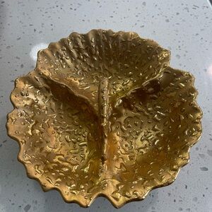 Vintage Weeping Bright Gold Trinket Dish - 22K gold